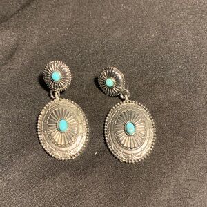 Silver and Turquoise Dangle Earrings
